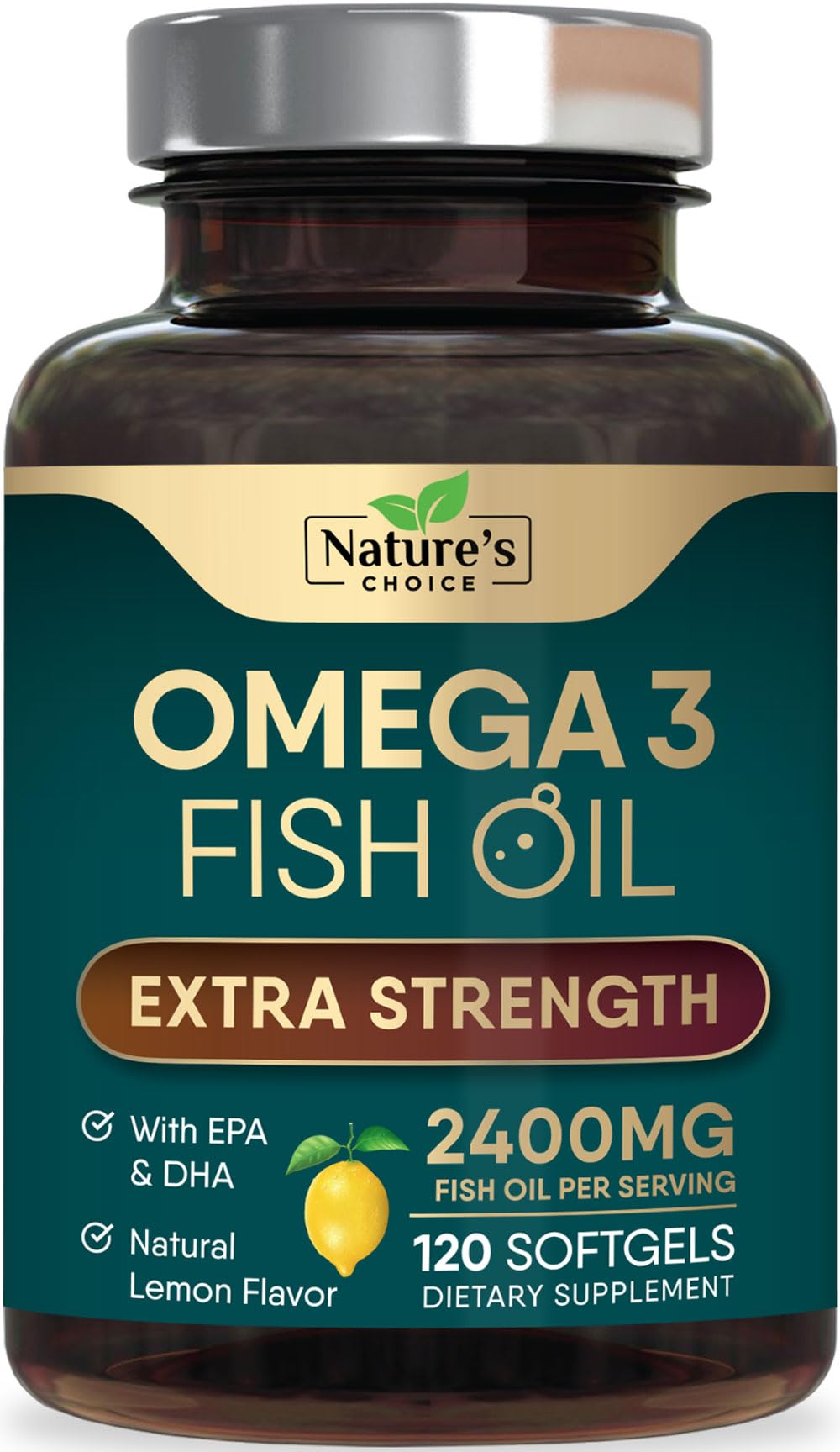 Nature's Choice Omega-3 Fish Oil Triple Strength 2400mg softgel front view