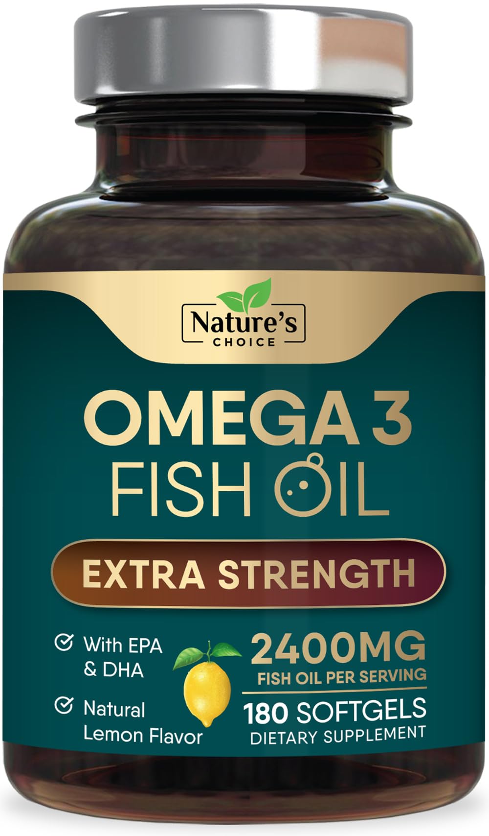 Nature's Choice Omega-3 Fish Oil Triple Strength 2400mg softgel front view