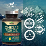 Nature's Choice Omega-3 Fish Oil Triple Strength 2400mg softgel with ingredients list