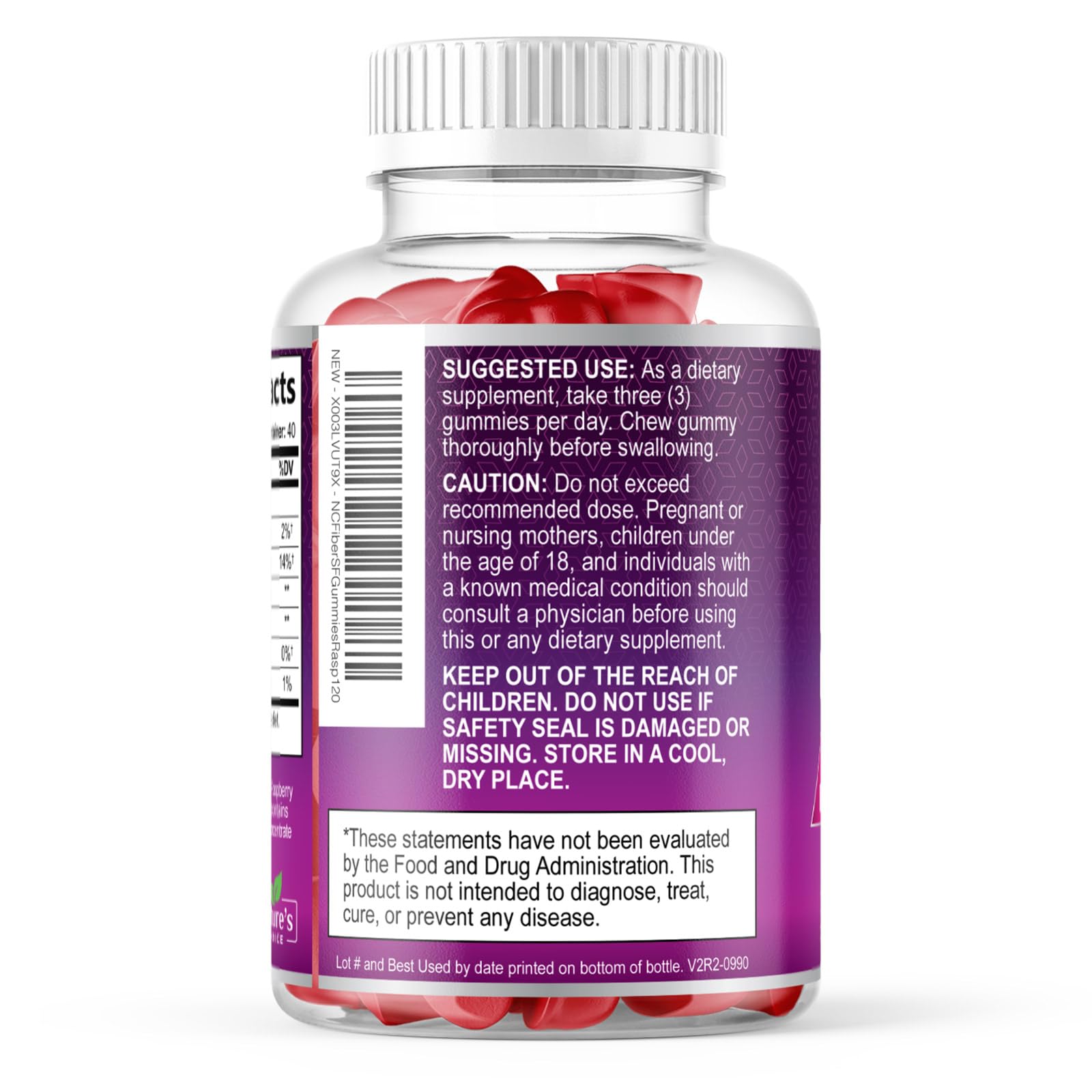 Nature's Choice Sugar-Free Fiber Gummies nutrition facts
