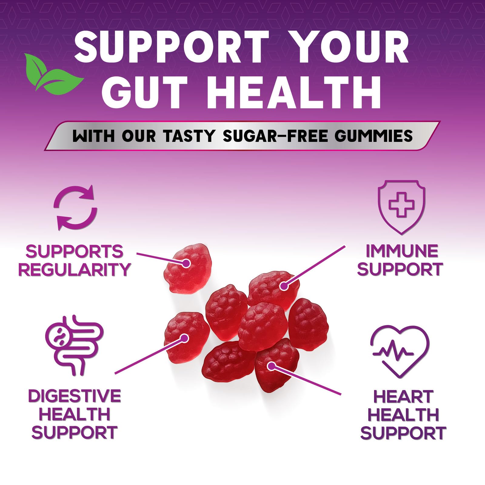 Nature's Choice Sugar-Free Fiber Gummies with a handful of gummies