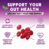 Nature's Choice Sugar-Free Fiber Gummies with a handful of gummies