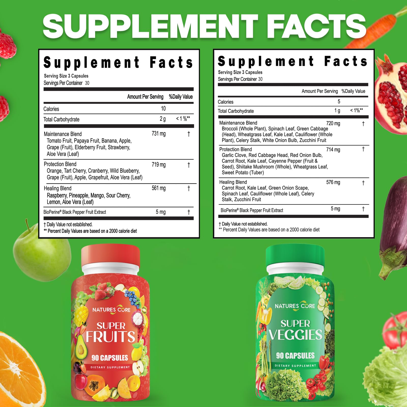 Nature's Core Fruit and Veggies Supplement ingredients list