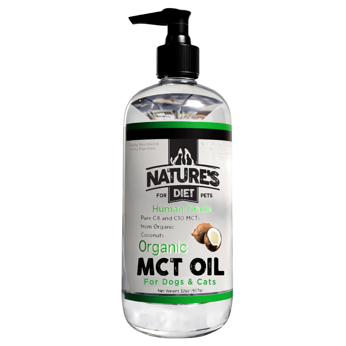 Nature's Diet MCT Oil 907g front view with label