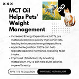Nature's Diet MCT Oil 907g poured into pet food