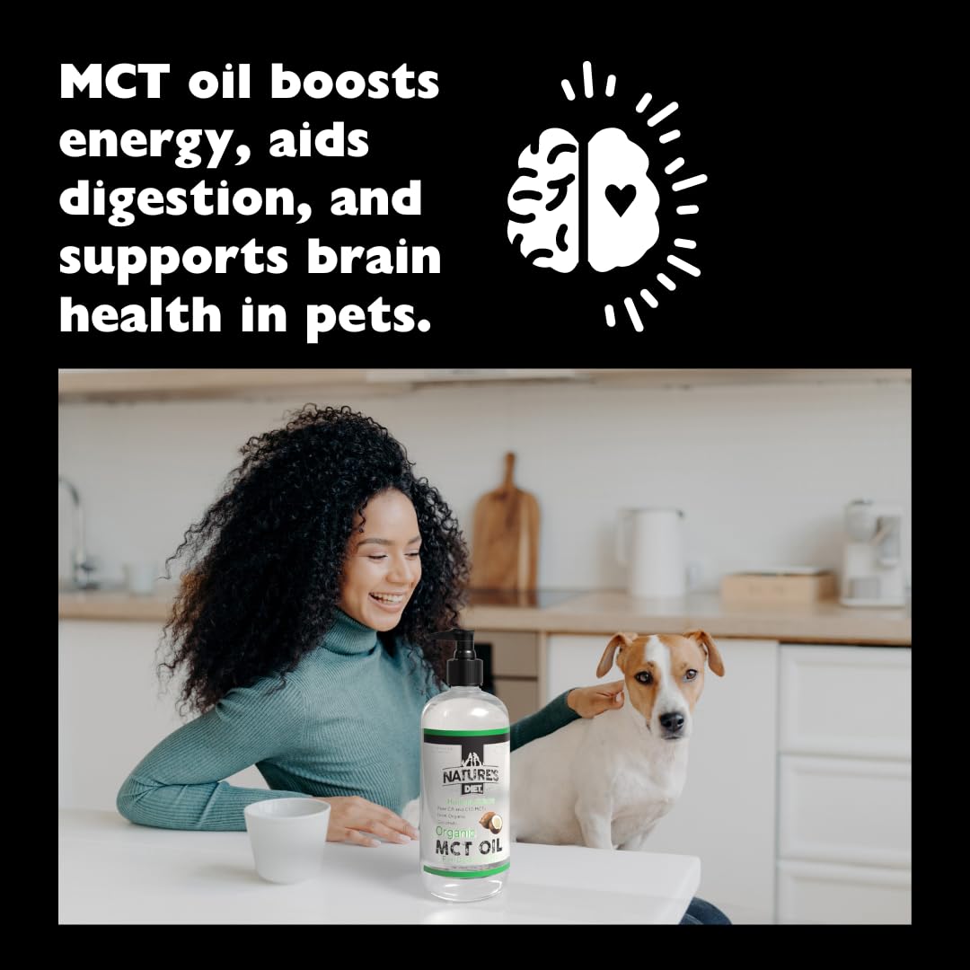 Nature's Diet MCT Oil 907g with coconut background