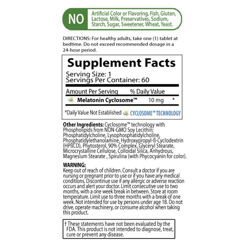 NATURE'S ESSENTIALS Melatonin 10mg side view of tablets