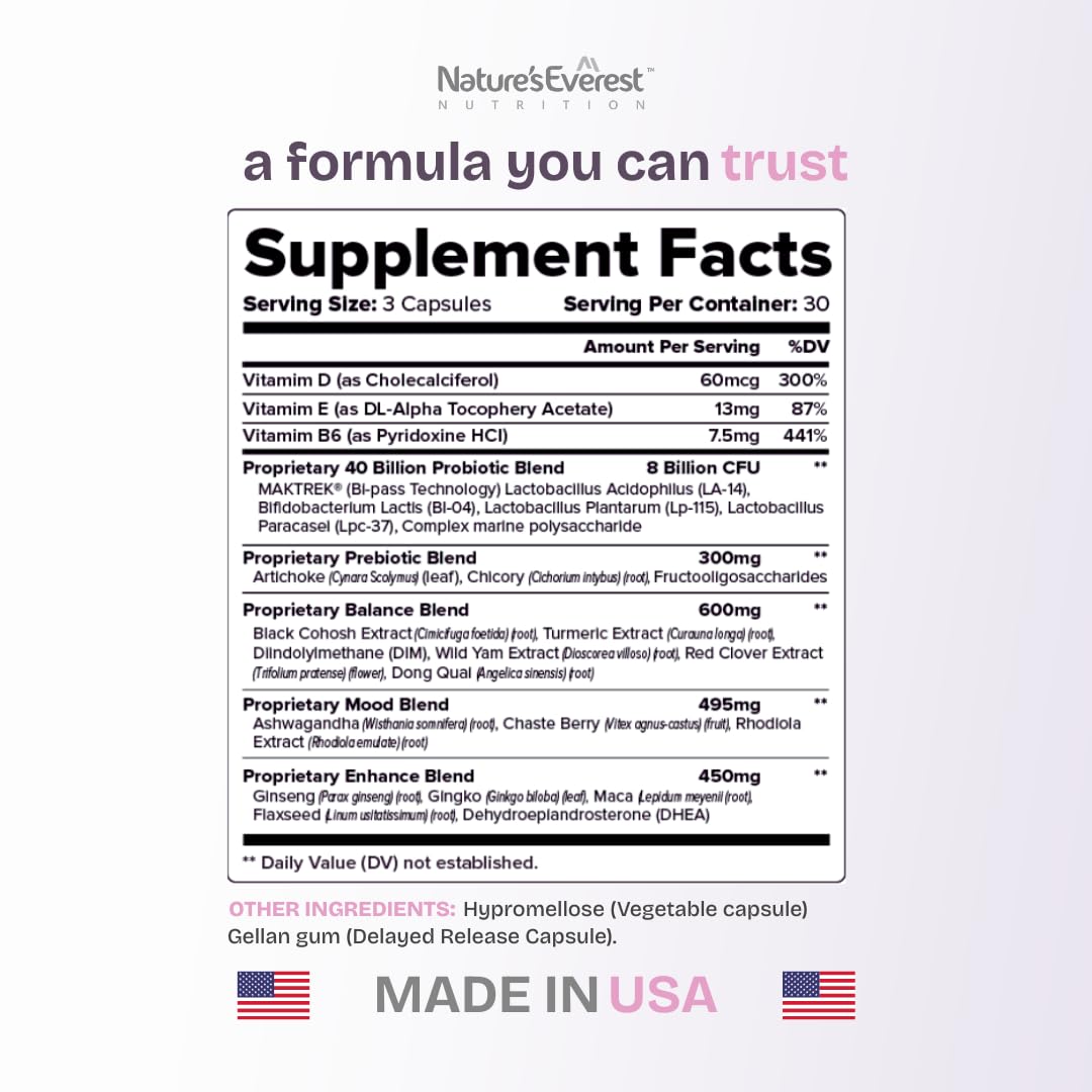 Nature's Everest Menopause Support Capsules in a lifestyle setting