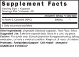 Nature's Fusions Acetyl-L-Carnitine 600mg capsule bottle side view