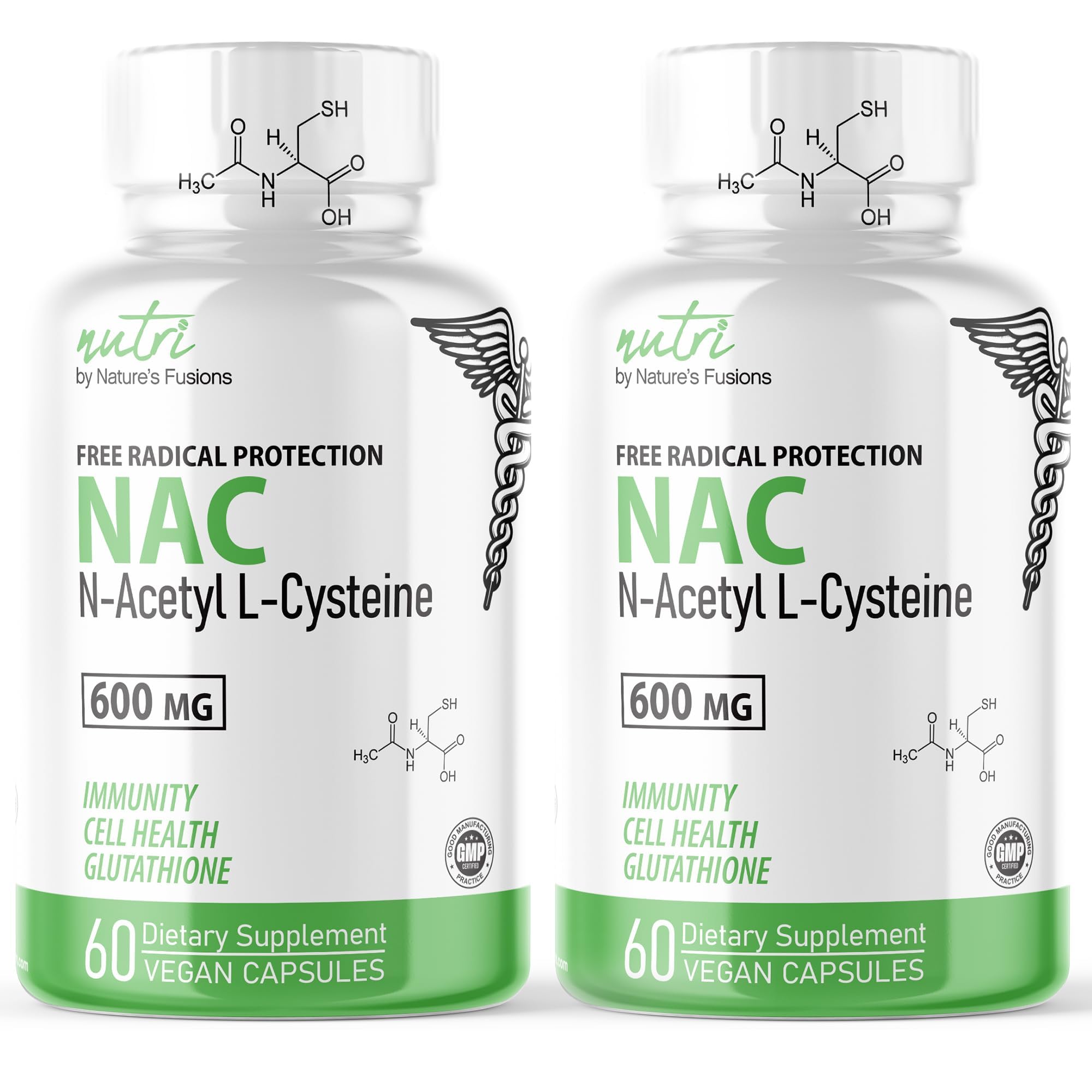 Nature's Fusions Acetyl-L-Carnitine 600mg capsules front view