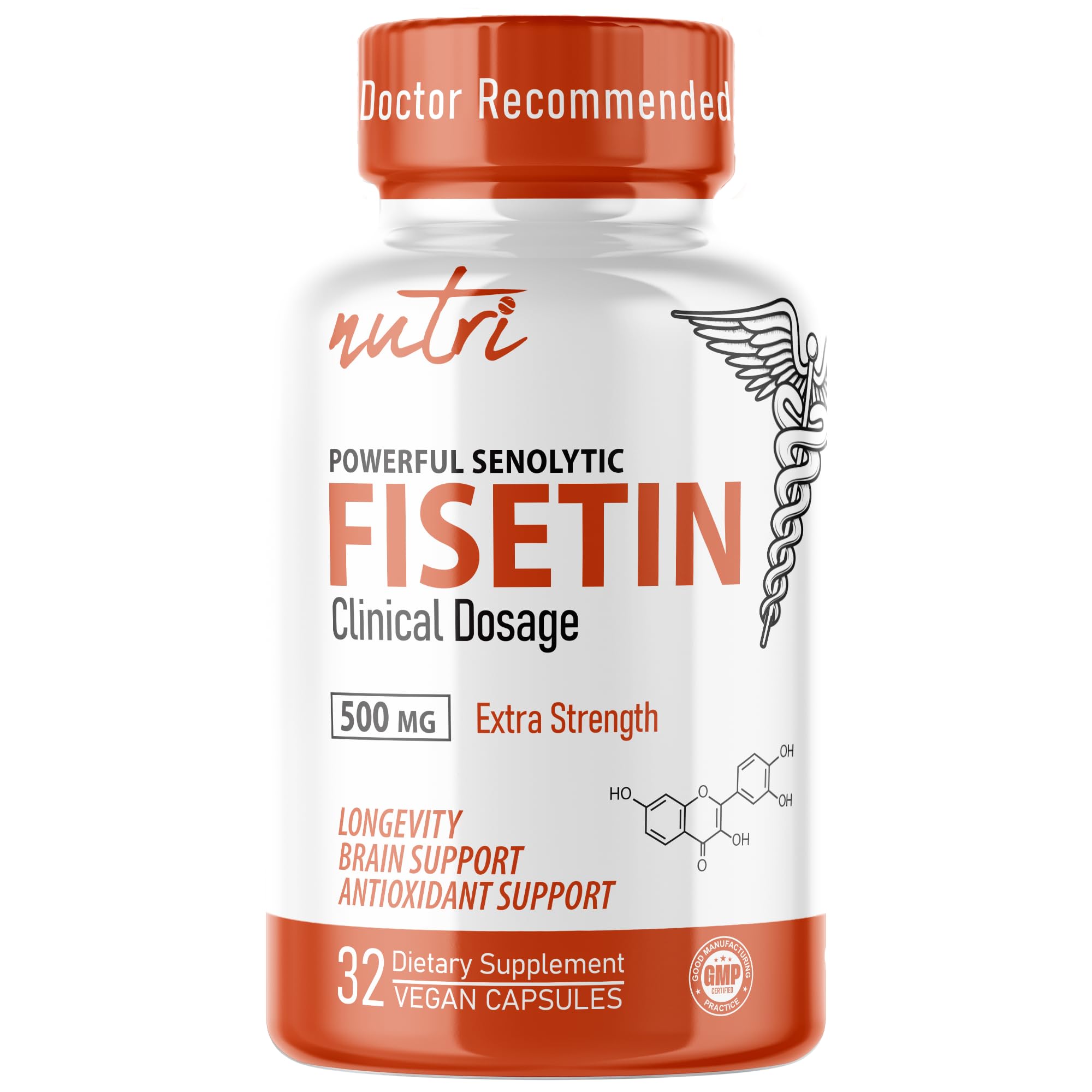 Nature's Fusions Fisetin 500mg supplement front view