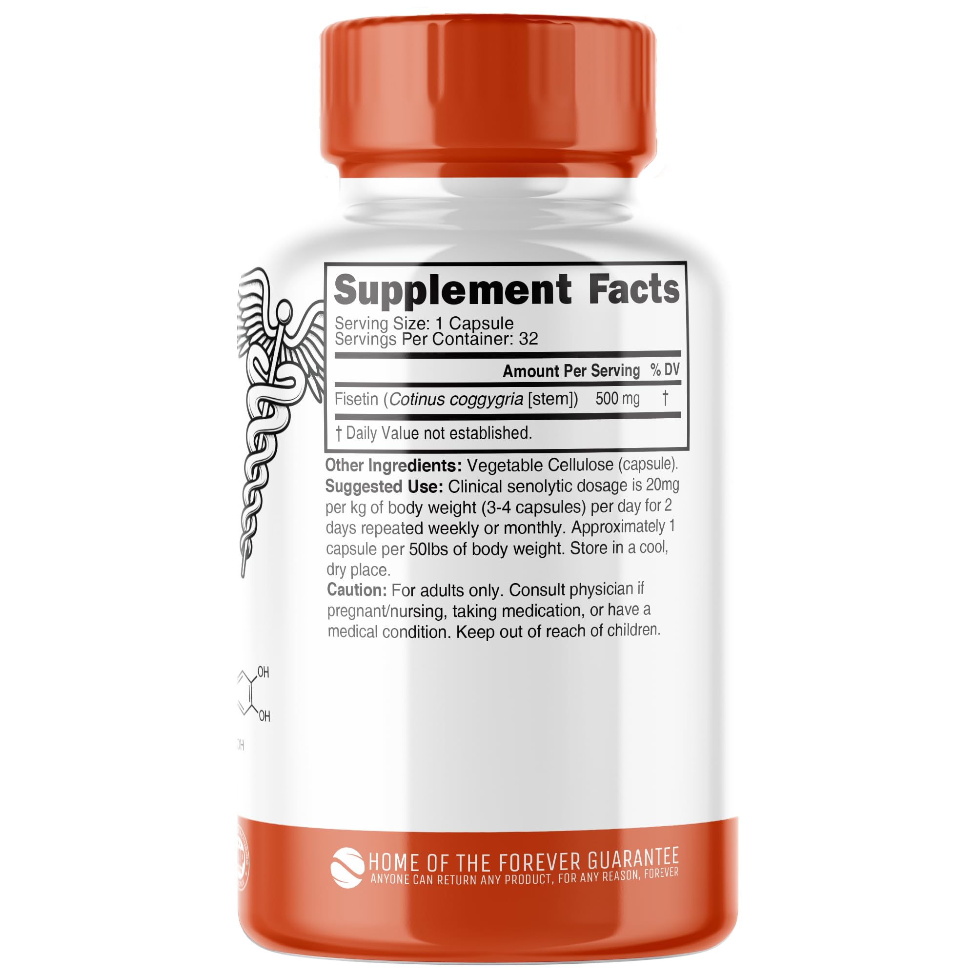 Nature's Fusions Fisetin supplement bottle side view