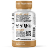 Nature's Fusions Lion's Mane Mushroom Supplement bottle with organic ingredients