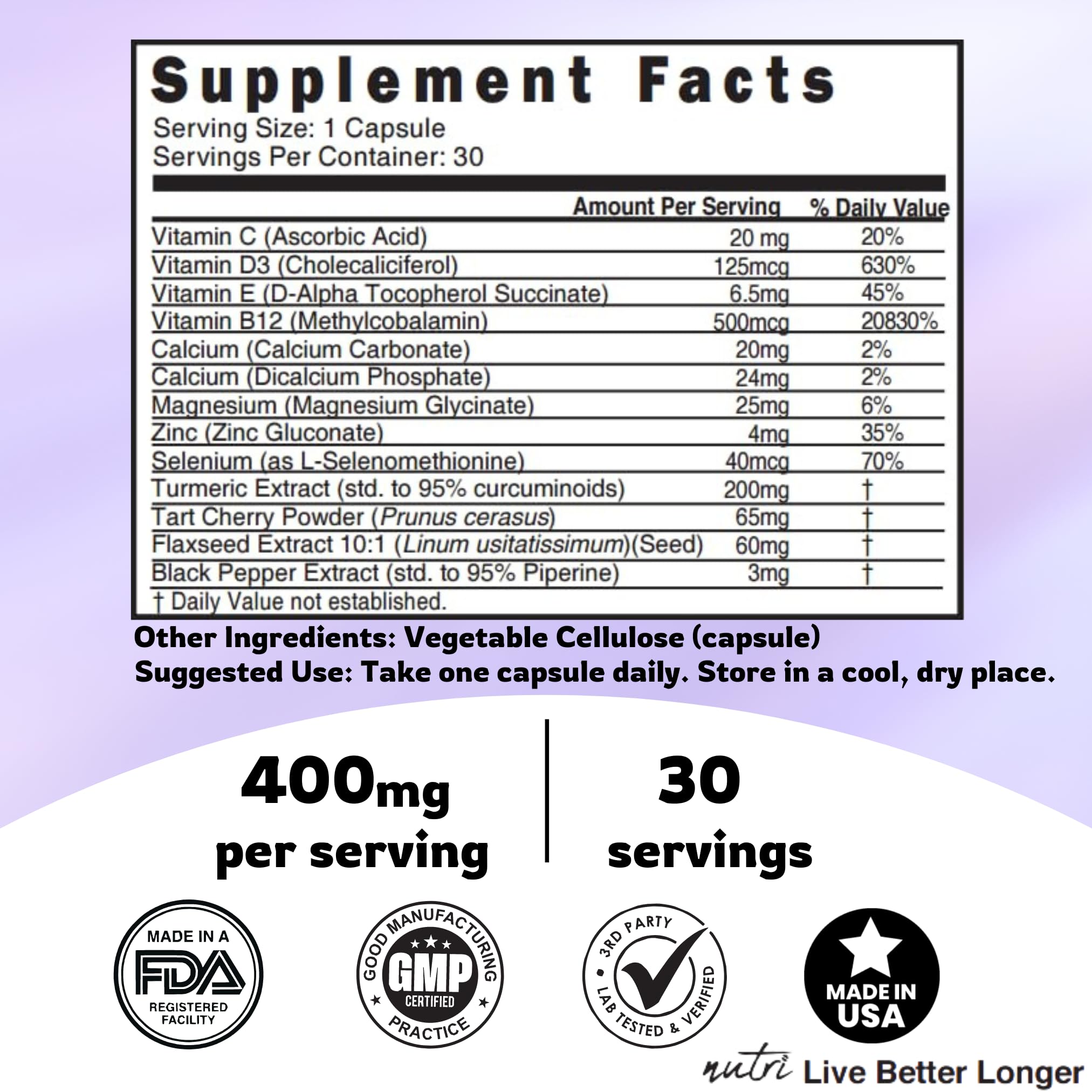 Nature's Fusions LupuEase Turmeric Supplement 50g capsule close-up