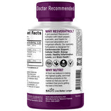 Nature's Fusions Resveratrol+ 1000mg supplement back view with ingredients