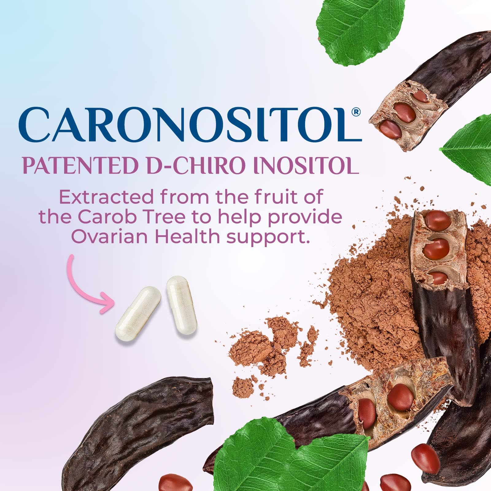 Nature's Glow Inositol Supplement 40:1 Ratio 1000mg capsule side view