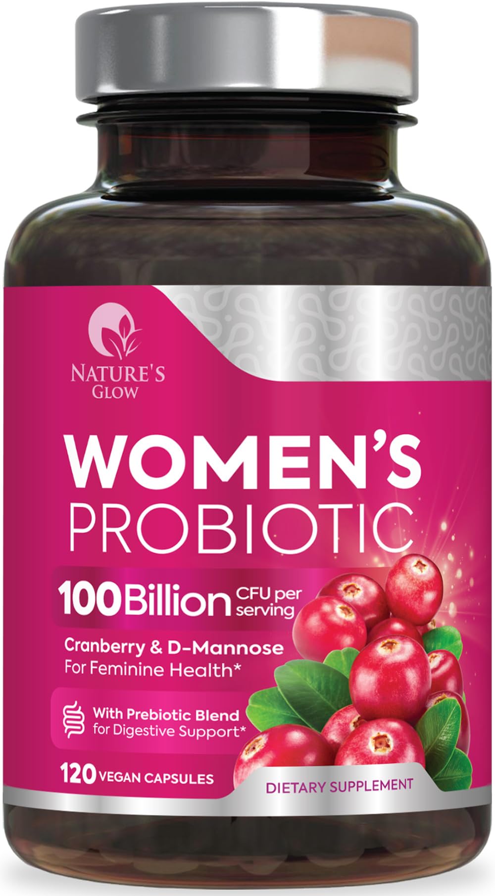 Nature's Glow Women's Probiotic bottle front view