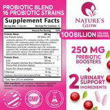 Nature's Glow Women's Probiotic capsules close-up