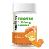 Nature's Key Biotin Gummies front view with orange flavour