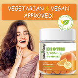 Nature's Key Chewable Biotin Gummies orange flavour close-up