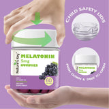 Nature's Key Melatonin Gummies 5mg on a wooden table