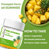 Nature's Key Melatonin Gummies 5mg pineapple flavour gummies close-up