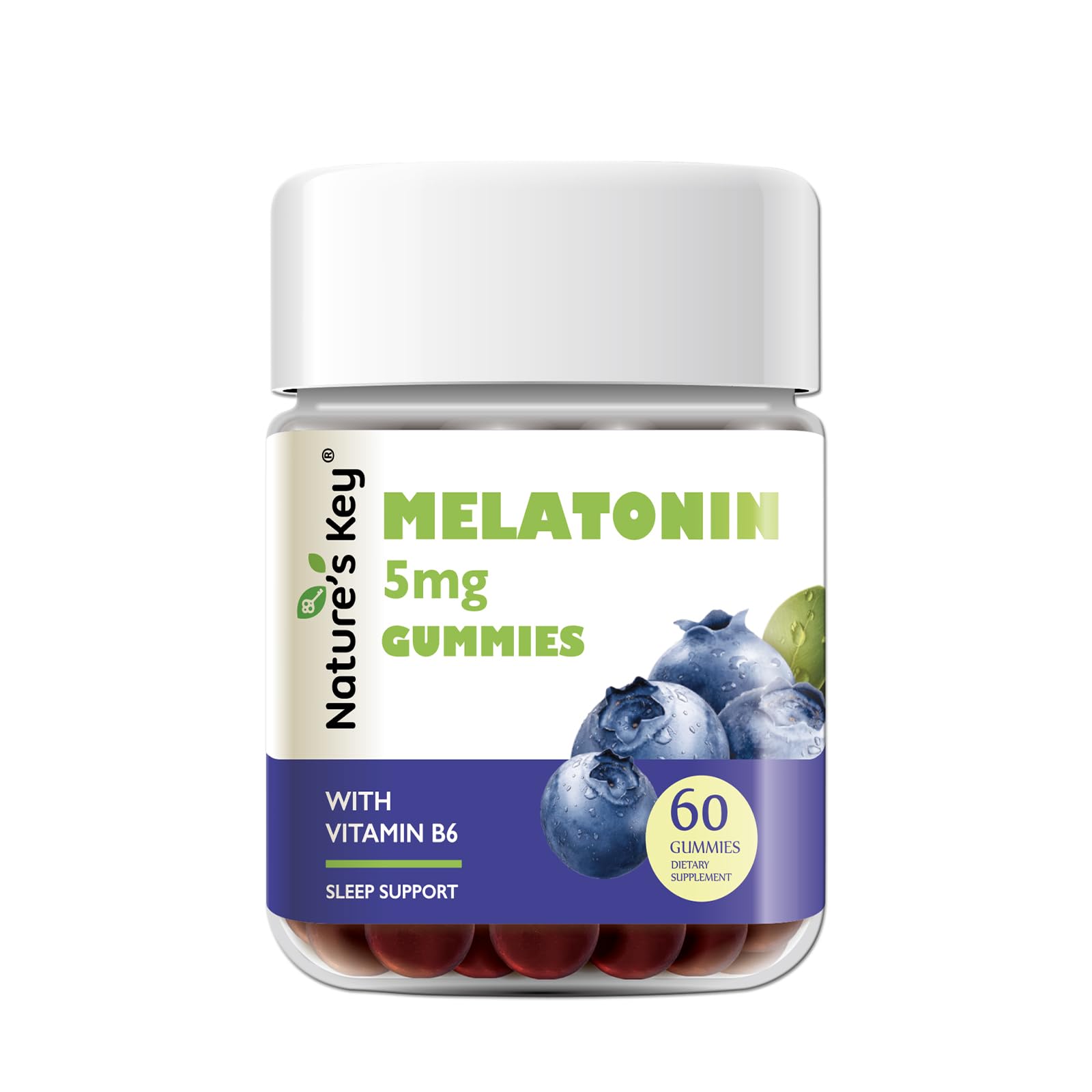 Nature's Key Melatonin Gummies 60 count bottle front view