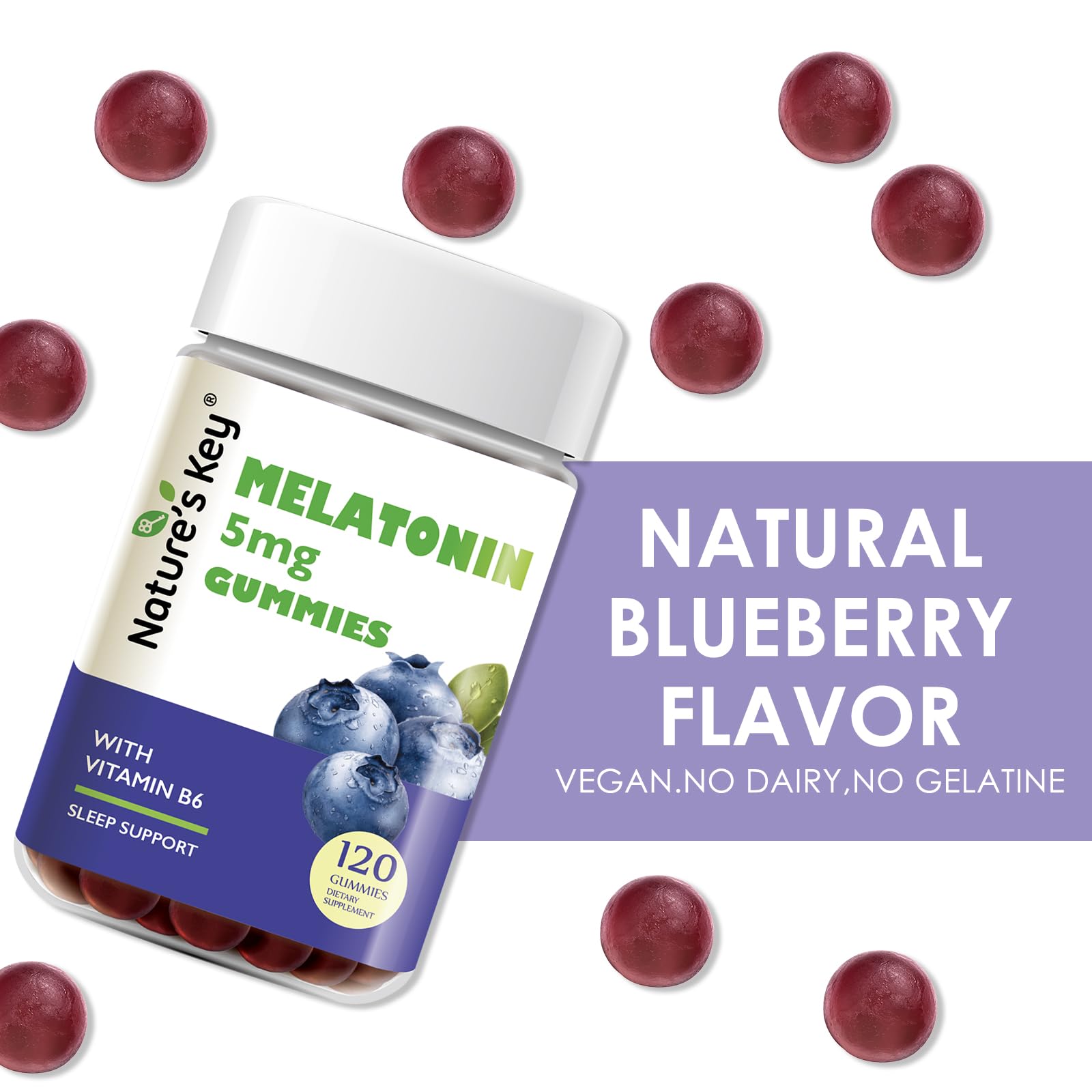 Nature's Key Melatonin Gummies on a wooden table