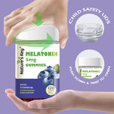 Nature's Key Melatonin Gummies open bottle with gummies