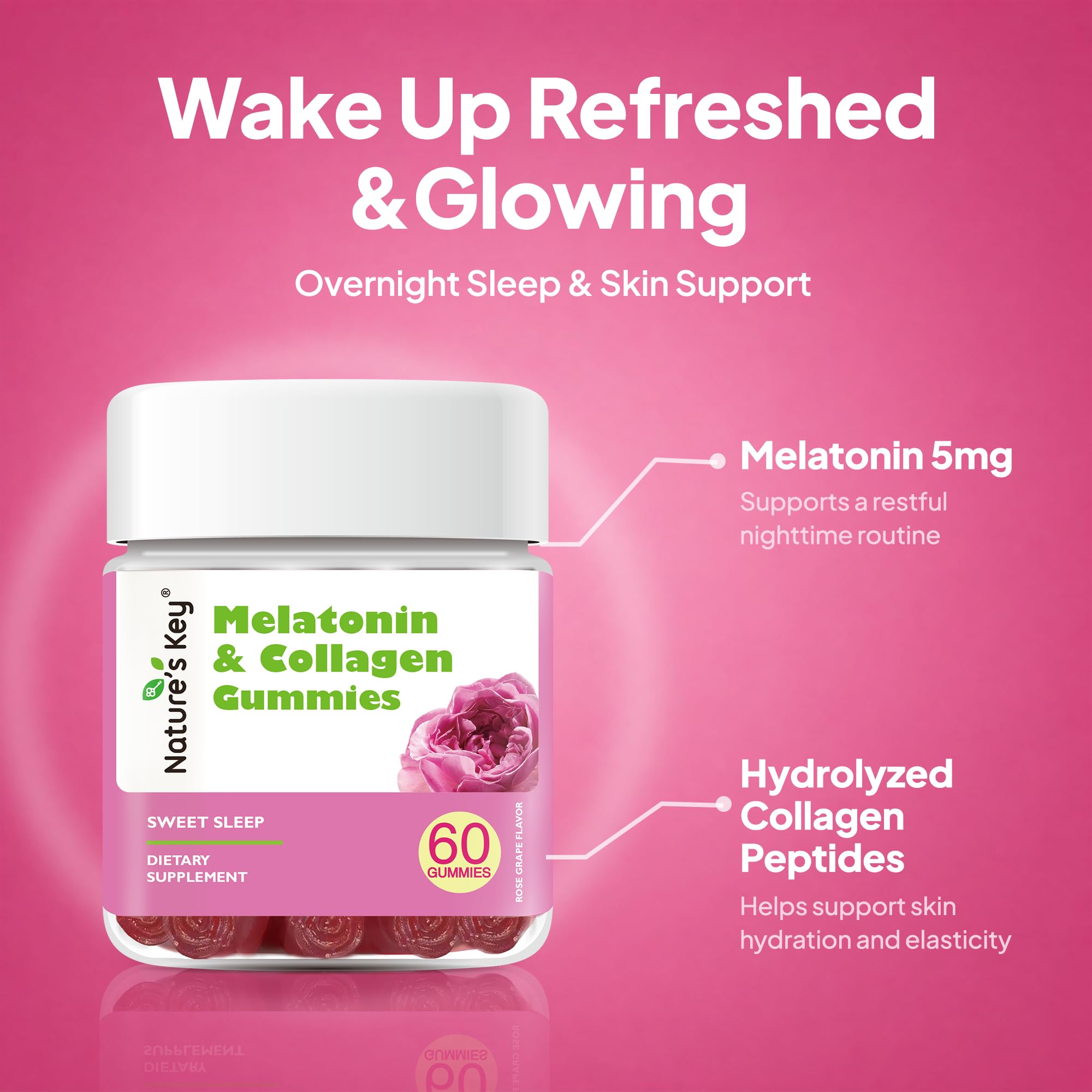 Nature's Key Melatonin Gummies packaging with nutritional information