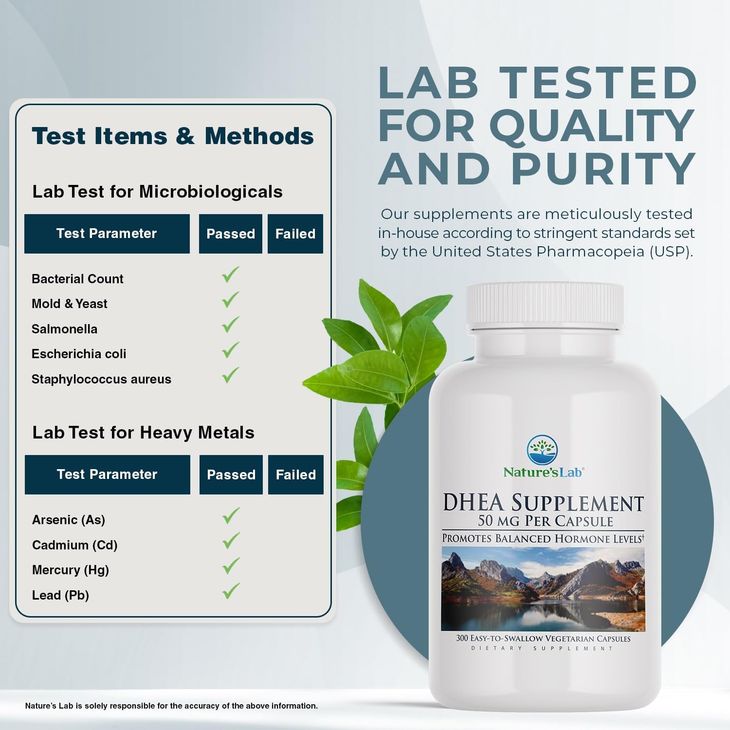Nature's Lab DHEA Supplement 200g label close-up