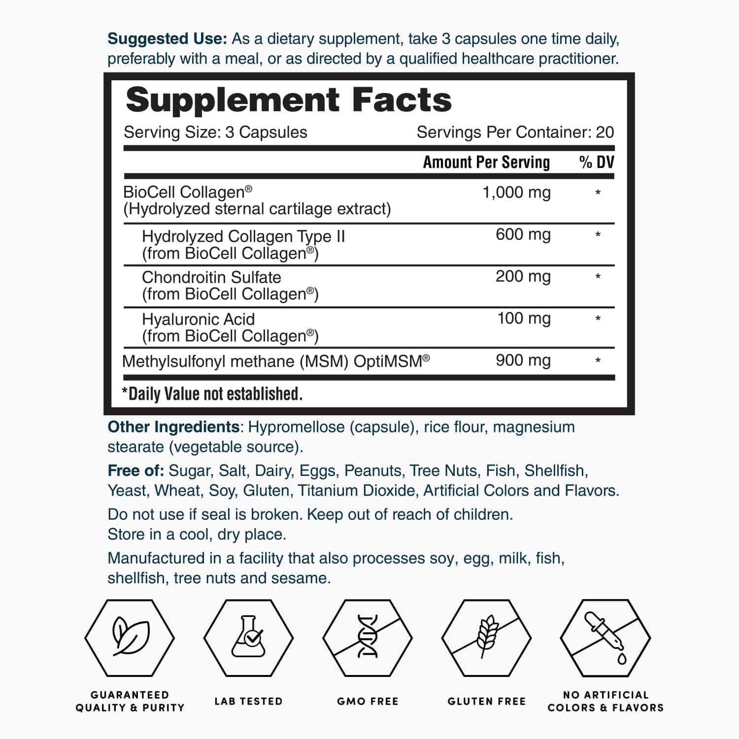 Nature's Lab Hyaluronic Acid Supplement capsules on a wooden surface
