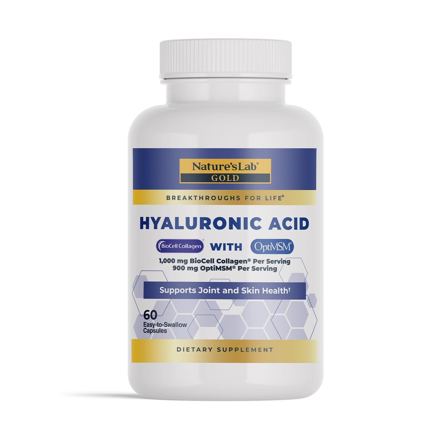 Nature's Lab Hyaluronic Acid Supplement front view