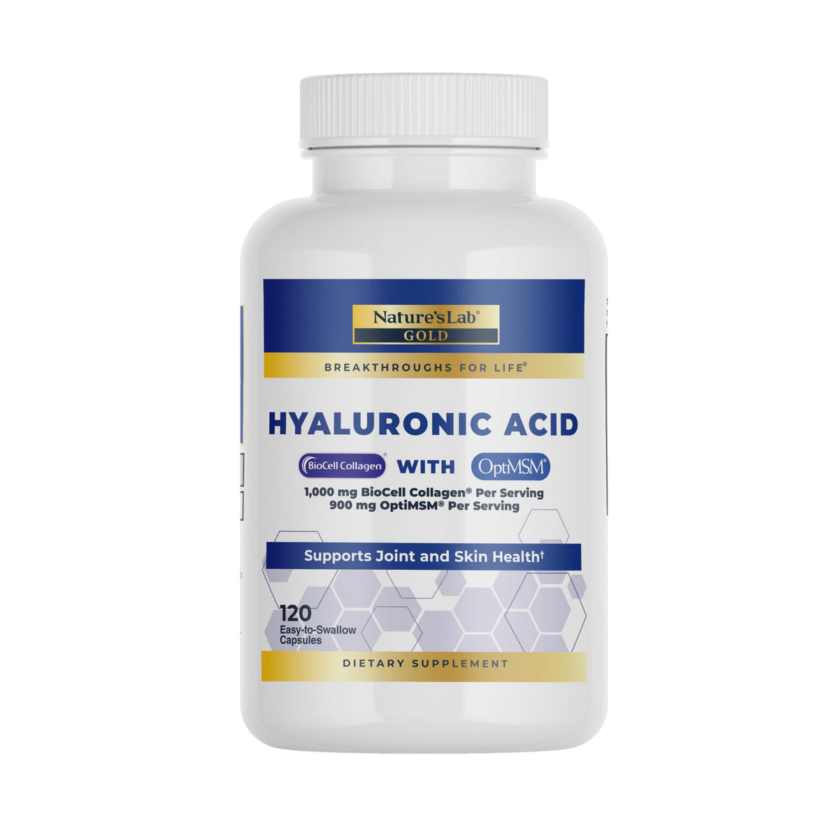 Nature's Lab Hyaluronic Acid with BioCell Collagen front view