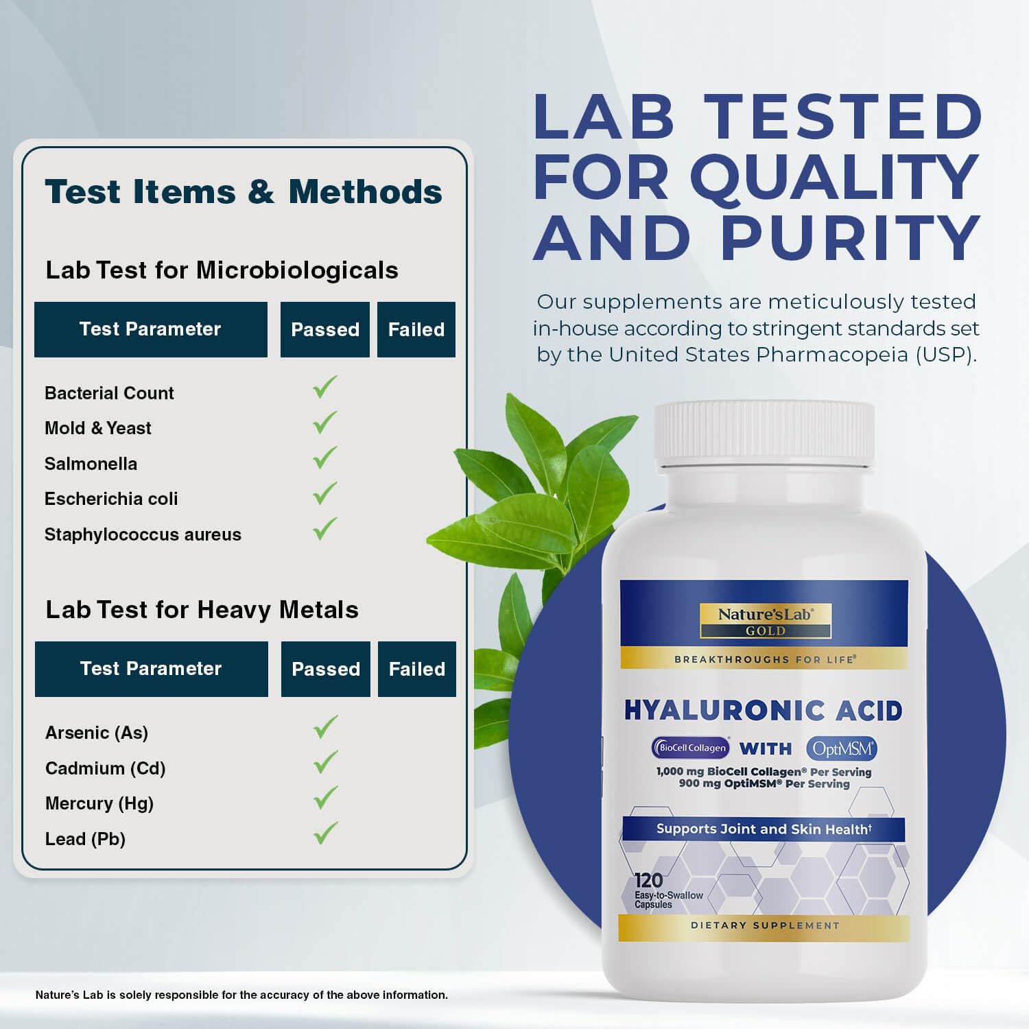 Nature's Lab Hyaluronic Acid with BioCell Collagen label close-up