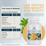 Nature's Lab Iron Fast Melt Tablets back view with ingredient list