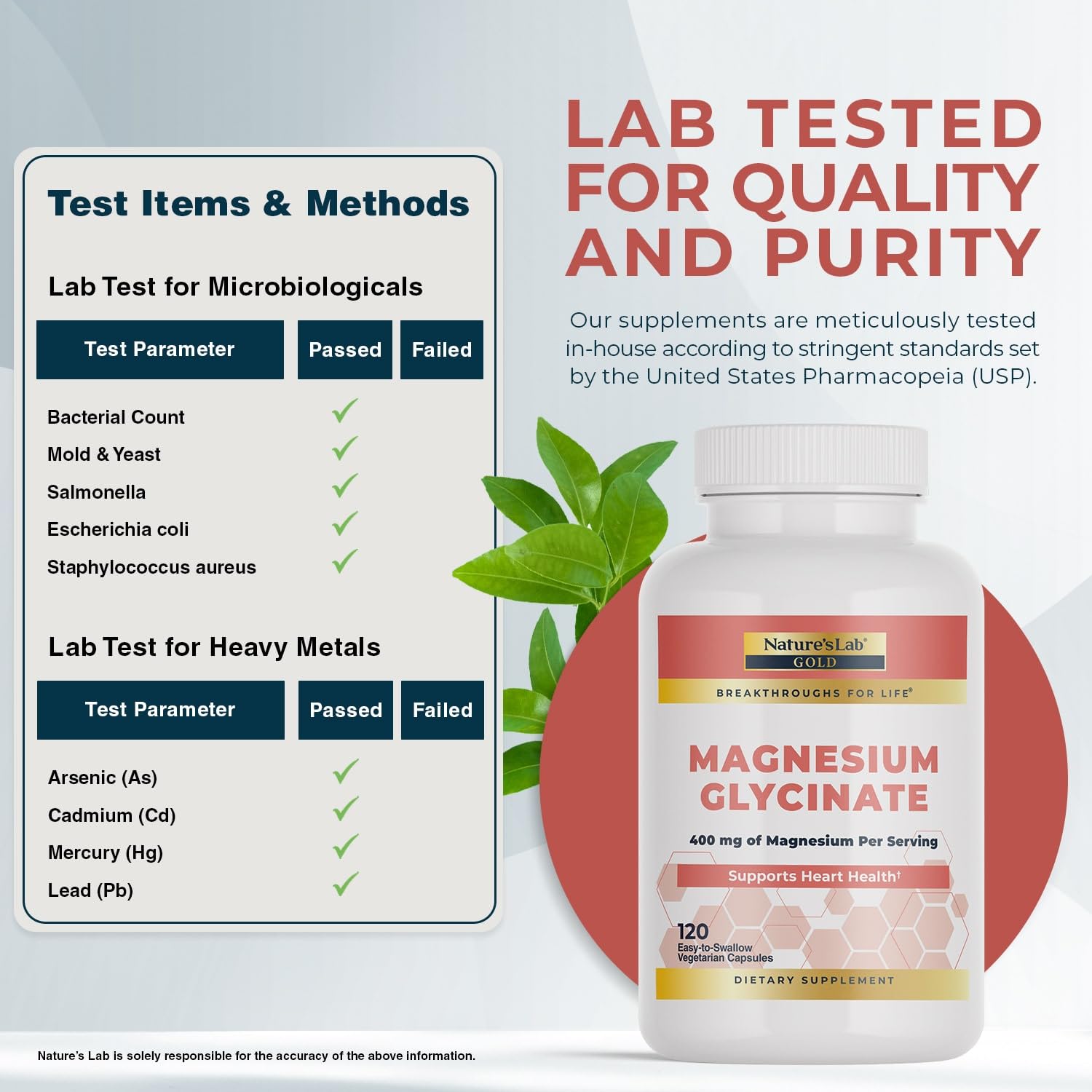Nature's Lab Magnesium Glycinate 141g side view