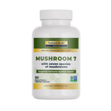 Nature's Lab Mushroom 7 Supplement front view with capsule bottle