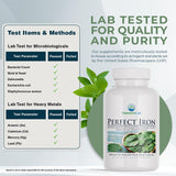 Nature's Lab Perfect Iron 90 Capsules on a wooden table
