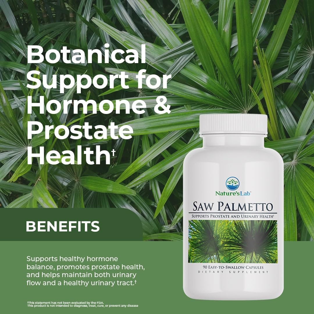 Nature's Lab Saw Palmetto Capsules 450mg bottle with label