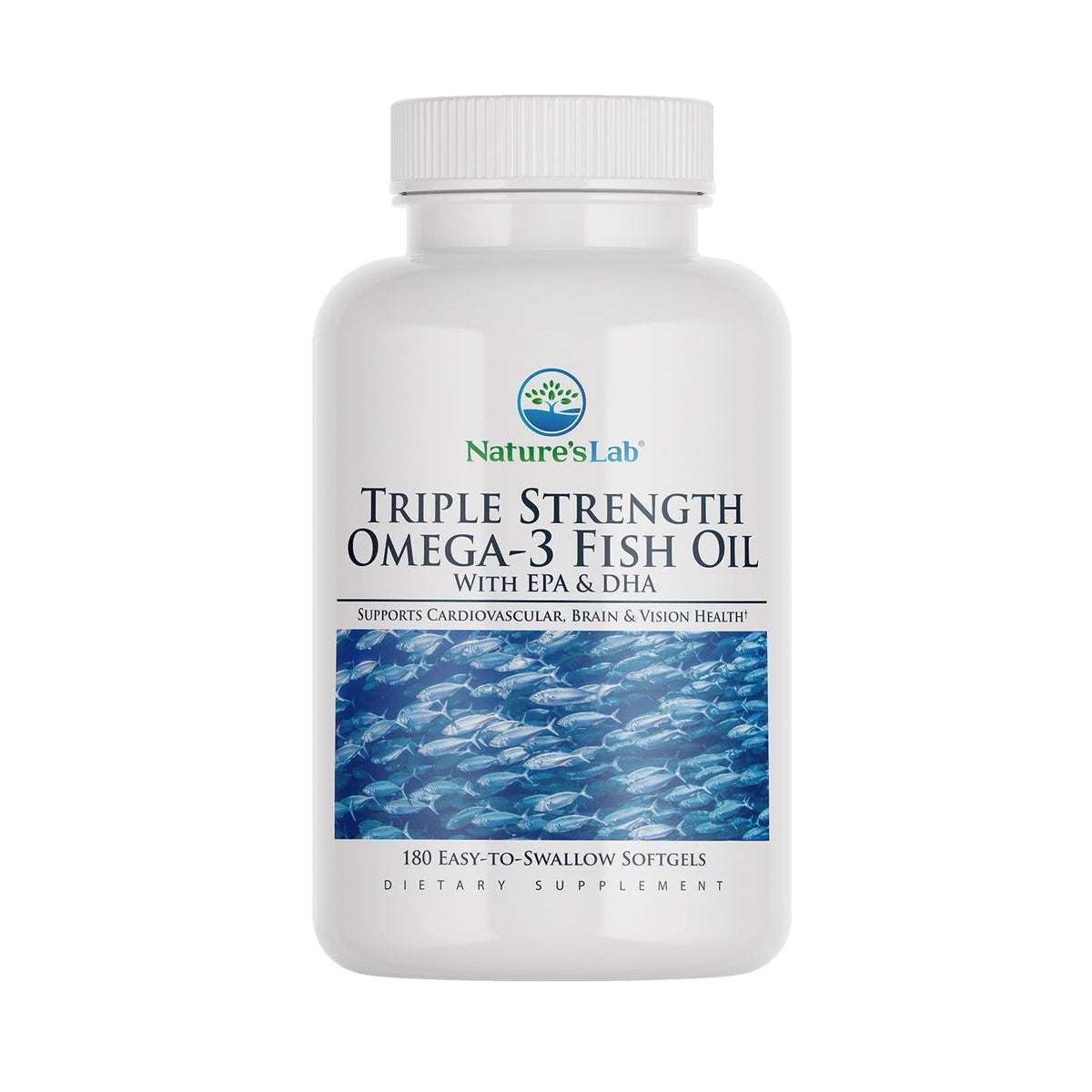 Nature's Lab Triple Fish Oil softgel bottle front view