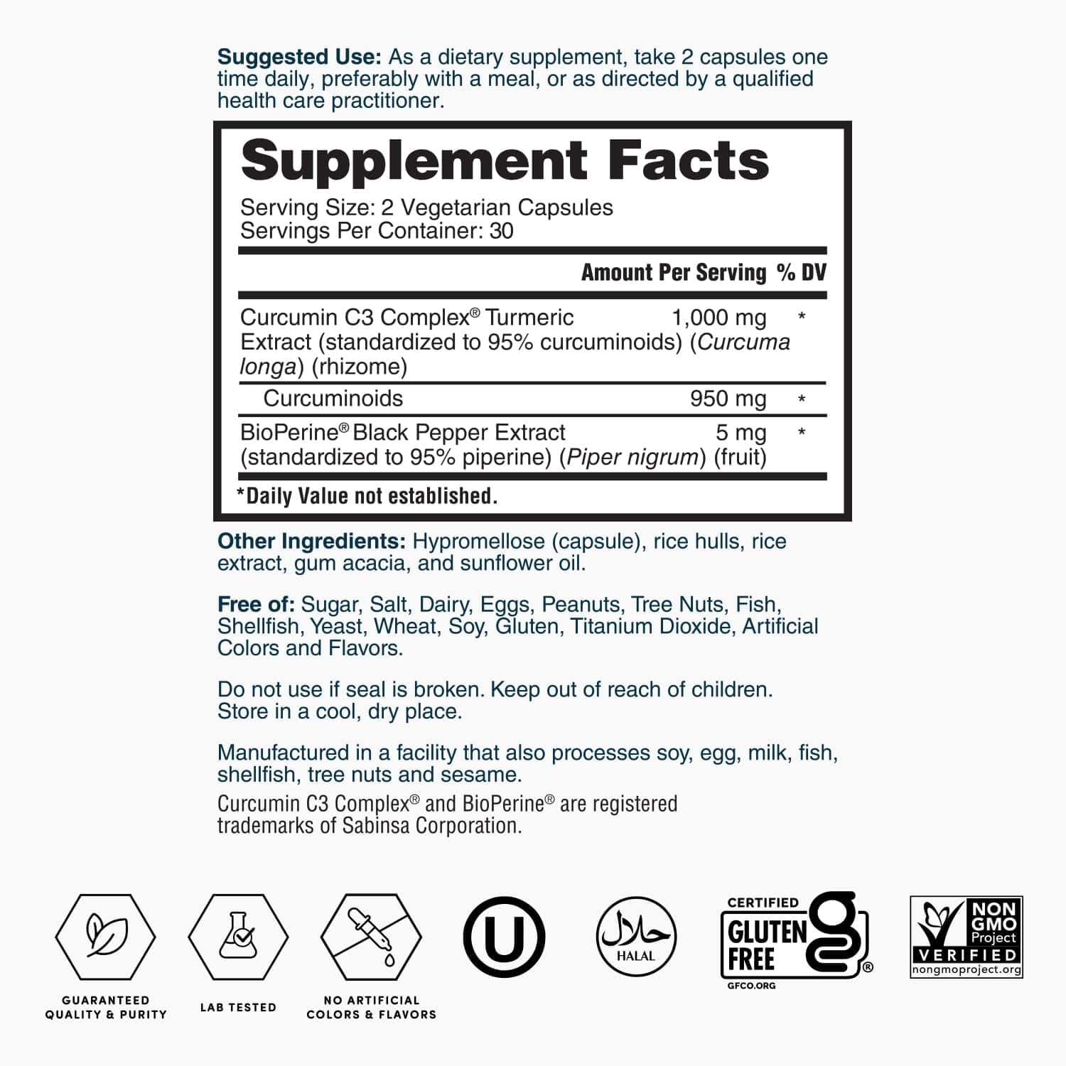 Nature's Lab Turmeric Extract 1000 mg bottle with label
