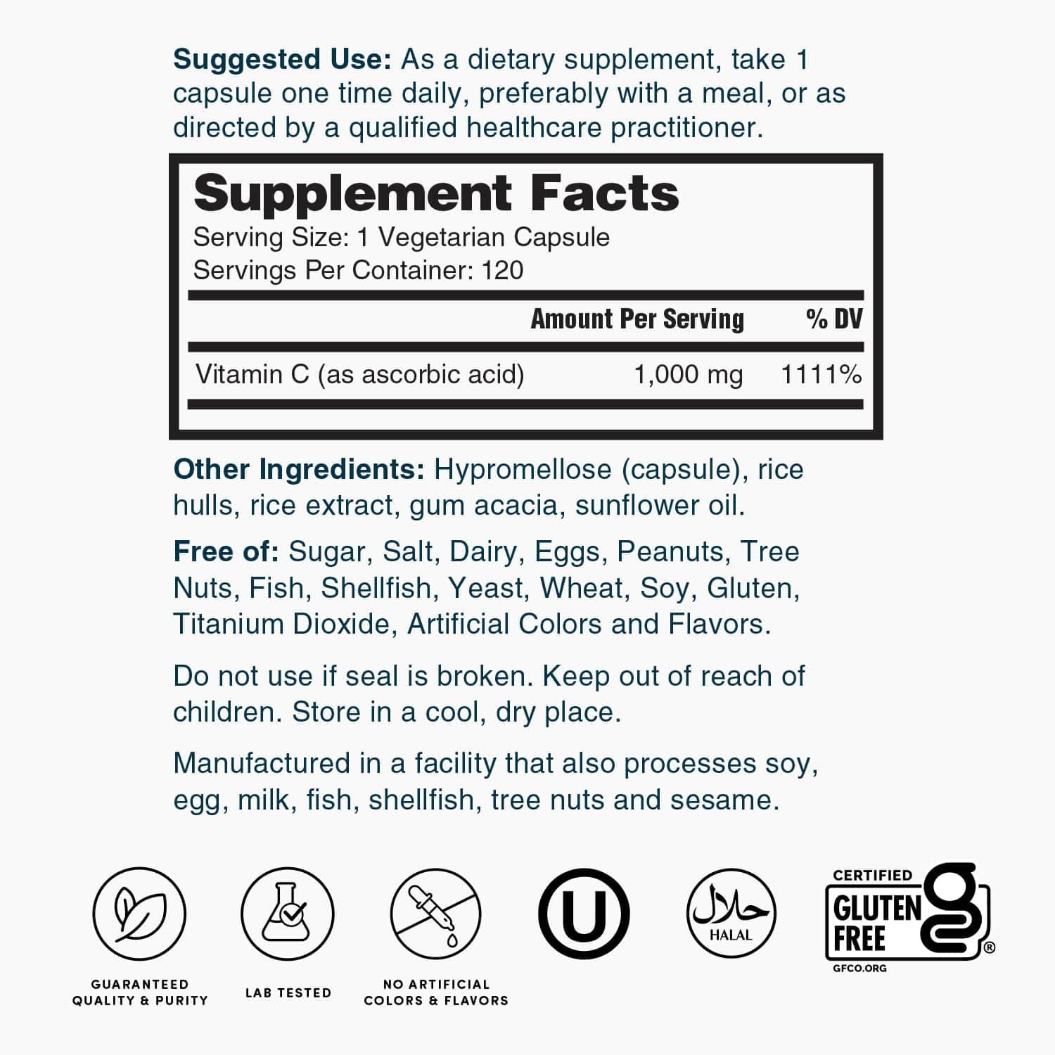 Nature's Lab Vitamin C Supplement capsules close-up