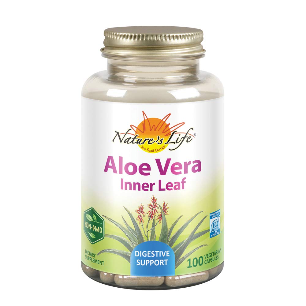 Nature's Life Aloe Vera Capsules 255mg front view