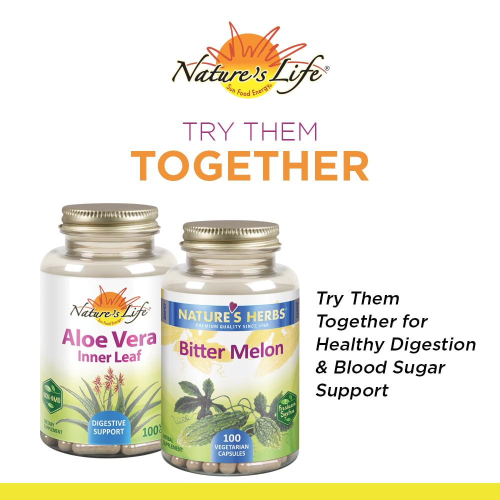 Nature's Life Aloe Vera Capsules 255mg with ingredients list