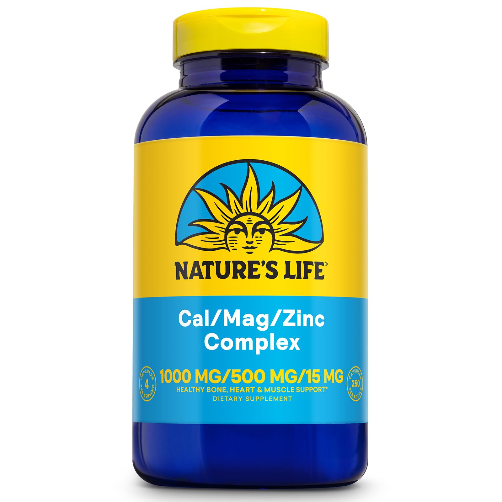 Nature's Life Cal Mag Zinc Complex 250 capsules front view