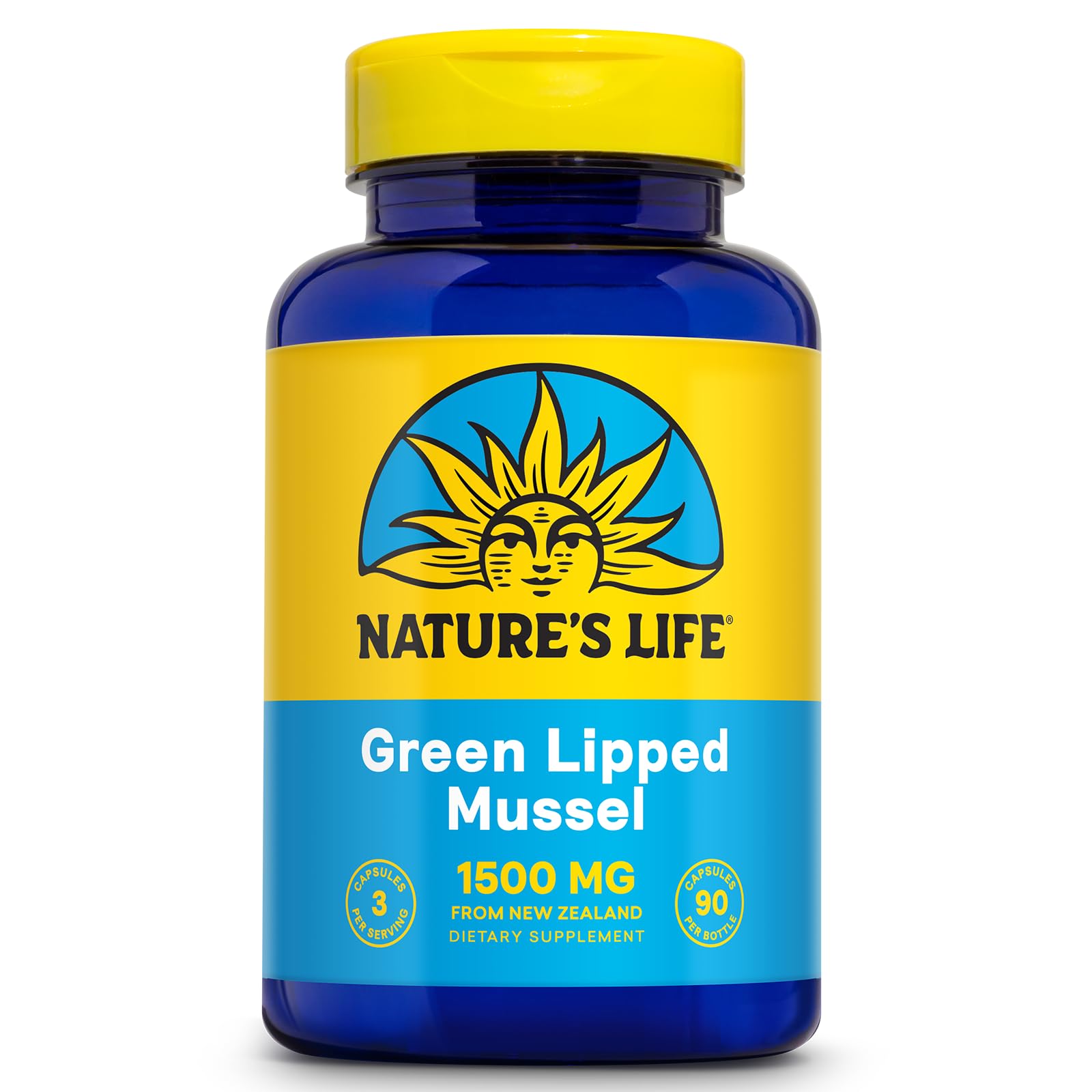 Nature's Life Green Lipped Mussel Capsules 1500mg front view