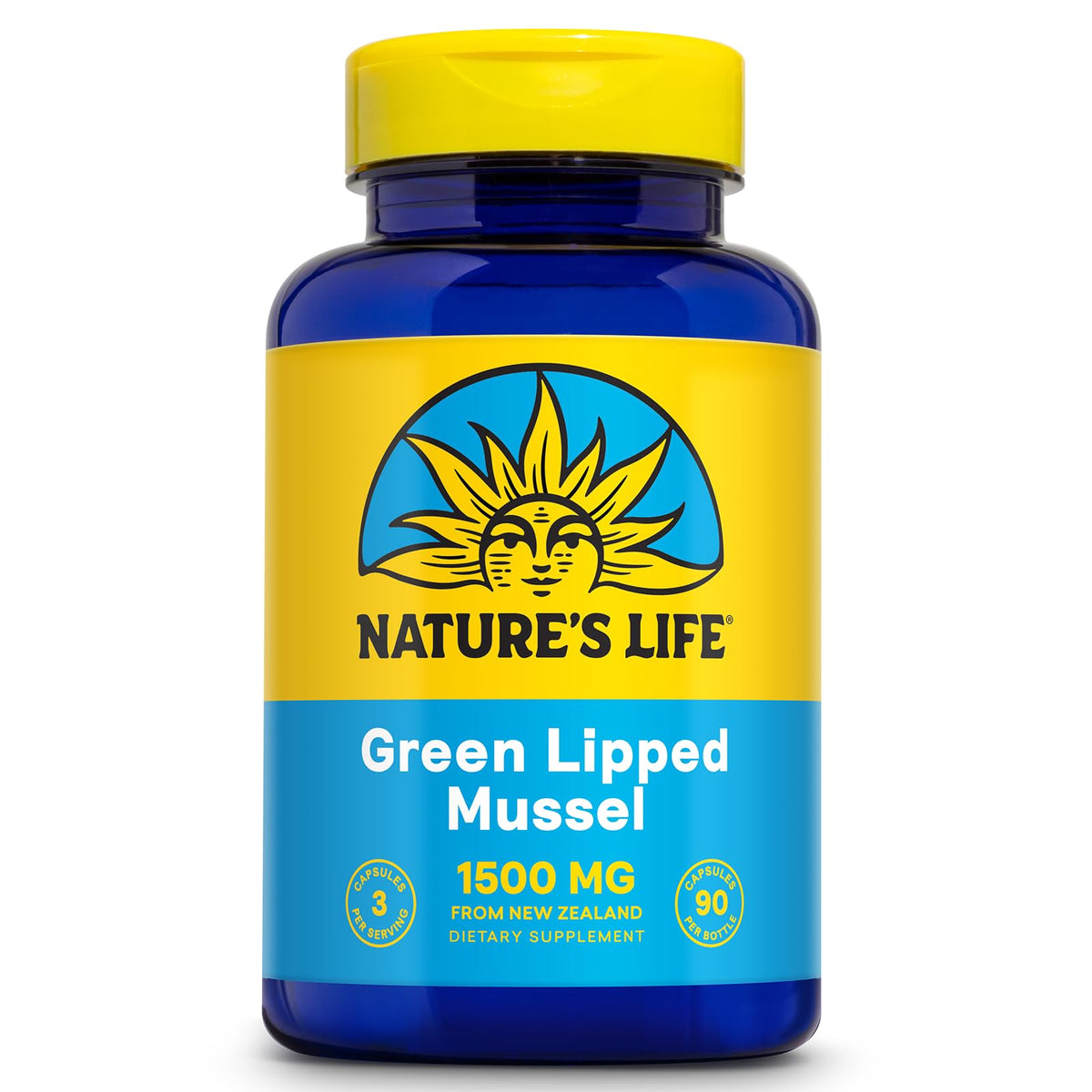 Nature's Life Green Lipped Mussel Capsules 1500mg front view