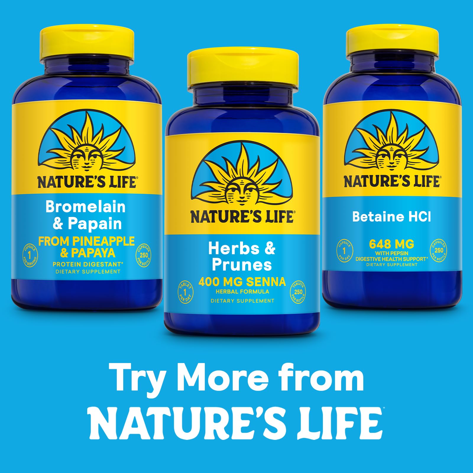 Nature's Life Herbs & Prunes dietary fibre supplement with a measuring spoon