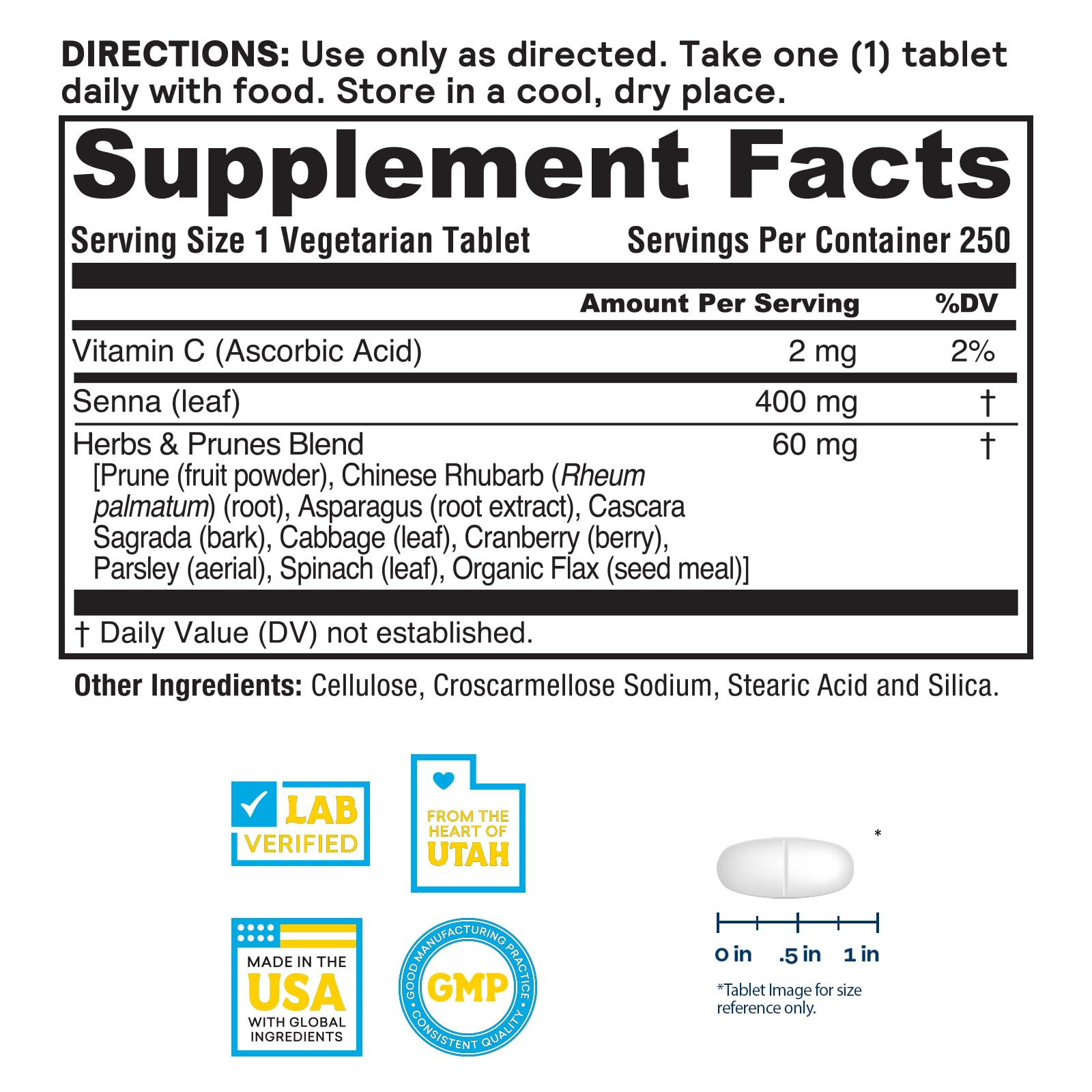 Nature's Life Herbs & Prunes supplement side view showing packaging